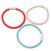 PU Leather Cord Bracelets, zinc alloy magnetic clasp, platinum color plated 6mm Approx 8 Inch 