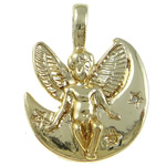 Zinc Alloy Pendant Rhinestone Setting, Angel, real gold plated, high quality plating and never fade, nickel, lead & cadmium free Approx 