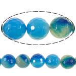 Perle Agate bleue naturelle, Rond, multiple tailles pour le choix & facettes Environ 1.5-2mm Environ 16 pouce, Vendu par brin