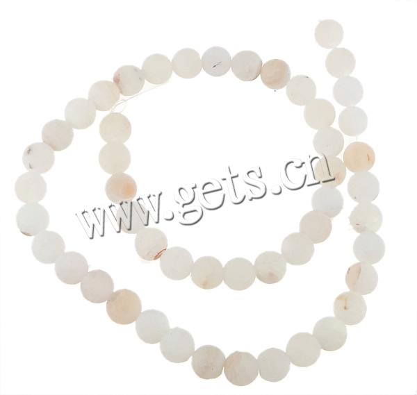 Perles agates effloresces naturelles , agate effleurant, Rond, multiple tailles pour le choix, blanc, Trou:Environ 1-1.5mm, Longueur:Environ 14 pouce, Vendu par brin