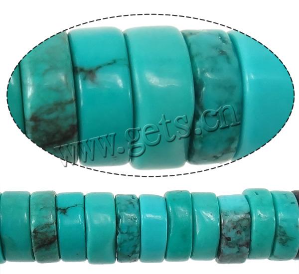 Natürliche Sinkiang Türkis Perlen, Rondell, verschiedene Größen vorhanden, blau, Bohrung:ca. 0.8mm, Länge:ca. 16 ZollInch, verkauft von Strang