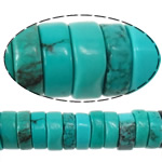 Natürliche Sinkiang Türkis Perlen, Rondell, verschiedene Größen vorhanden, blau, Bohrung:ca. 0.8mm, Länge:ca. 16 ZollInch, verkauft von Strang