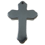 Non Magnetic Hematite Pendant, Cross, Grade A Approx 1.5mm 