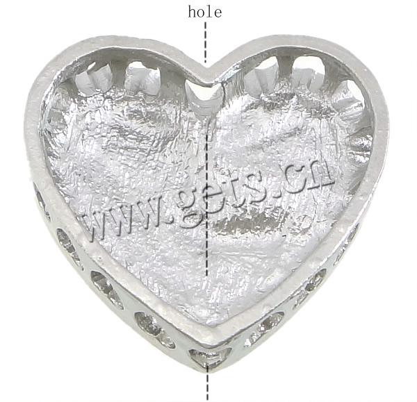 Rhinestone Zinc Alloy Connector, Heart, plated, enamel & with rhinestone & 1/1 loop, more colors for choice, cadmium free, 24.5x23.5mm, Hole:Approx 3mm, Sold By PC