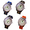 Bracelets de montre pour femmes, cuir PU, avec cadran en alliage de zinc, Rond, plus de couleurs à choisir, 40mm, 18mm Environ 8.6 pouce, Vendu par brin