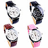 Women Wrist Watch, Leather, with zinc alloy dial, Round, platinum color plated 39mm, 20mm Approx 9 Inch 