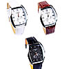 Bracelets de montre pour femmes, cuir, avec cadran en alliage de zinc, rectangle, Placage de couleur platine, plus de couleurs à choisir 20mm Environ 9 pouce, Vendu par brin