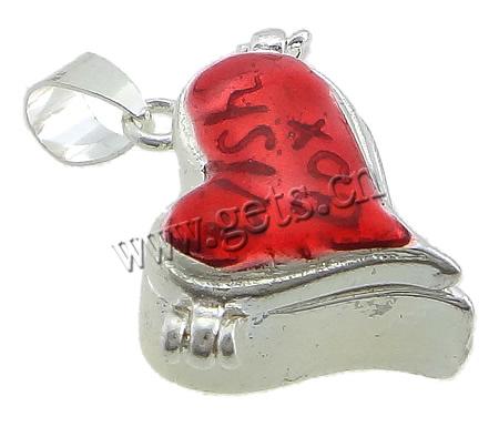 Brass Locket Pendants, Heart, plated, with letter pattern & enamel, more colors for choice, 20x20x9mm, Sold By PC