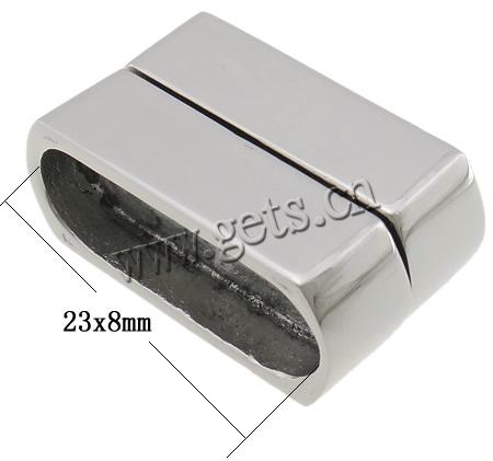 Round Stainless Steel Magnetic Clasp, Rectangle, original color, 26.5x15x11mm, Hole:Approx 23x8mm, Sold By Set