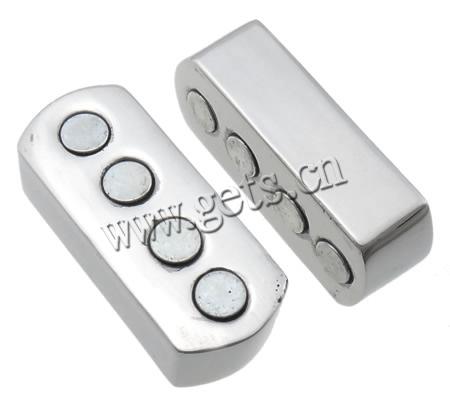Round Stainless Steel Magnetic Clasp, Rectangle, original color, 26.5x15x11mm, Hole:Approx 23x8mm, Sold By Set