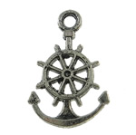 Zinc Alloy Ship Wheel & Anchor Pendant, plated Approx 3.5mm, Approx 