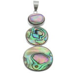 Abalone Shell Pendants, Brass, with Abalone Shell, Calabash, platinum color plated, approx Approx 