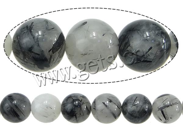 Rutilated Quartz Beads, Round, natural, more sizes for choice, Grade A, Hole:Approx 1mm, Length:16 Inch, Sold By KG
