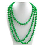 Collar de perlas de cristal, Perlas de vidrio, 3-aro, más colores para la opción, 8mm, longitud:aproximado 60 Inch, Vendido por Sarta