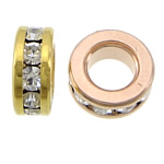 Cubic Zirconia Micro Pave Brass Beads, Donut, plated, micro pave cubic zirconia & large hole Approx 3.5mm 