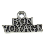 Zinc Alloy Message Pendants, plated, with letter pattern nickel, lead & cadmium free 