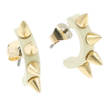 Zinc Alloy Stud Earring, stainless steel post pin, Spike, gold color plated, nickel, lead & cadmium free 