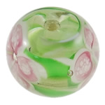 Lampwork Beads, handmade, with flower pattern Approx 2.5mm 