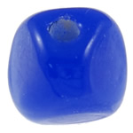 Abalorios de Cristal Murano hecho a mano, Cristal de murano, Pepitas, con patrón de flores, azul, 11x10x10.5mm, agujero:aproximado 2-2.5mm, Vendido por UD