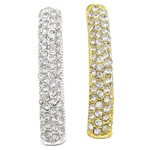 Rhinestone Zinc Alloy Connector, Tube, plated, Customized & with rhinestone & 1/1 loop Approx 3mm 