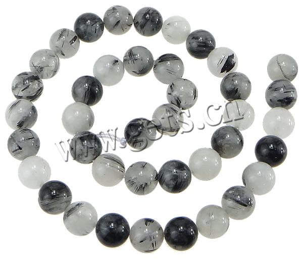 Rutilated Quartz Beads, Round, natural, more sizes for choice, Grade AA, Length:15.5 Inch, Sold By Strand