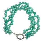 Perlen Armbänder, Natürliche kultivierte Süßwasserperlen, Messing Ring-Ring Verschluss, 3-Strang, 6-7mm, Länge:7.5 ZollInch, verkauft von Strang