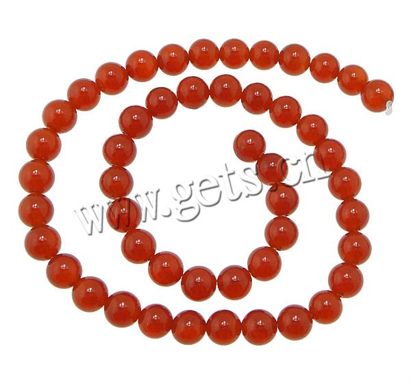 Perles Agates rouges naturelles, agate rouge, Rond, multiple tailles pour le choix, grade AAA, Trou:Environ 0.8-1.2mm, Longueur:Environ 15 pouce, Vendu par brin
