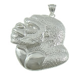 Sterling Silver Animal Pendants, 925 Sterling Silver, Monkey, plated Approx 6mm 