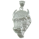 Sterling Silver Animal Pendants, 925 Sterling Silver, Cow, plated Approx 6mm 