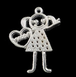 Character Shaped Zinc Alloy Pendants, Girl cadmium free Approx 0.3mm, Approx 