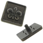 Zinc Alloy Rivet, Square, antique bronze color plated, with flower pattern, cadmium free 2.5mm Approx 2mm 
