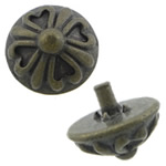 Zinc Alloy Rivet, Dome, antique bronze color plated, with flower pattern, cadmium free 2mm Approx 1mm 