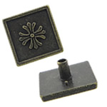 Zinc Alloy Rivet, Square, antique bronze color plated, with flower pattern, cadmium free 3mm Approx 2mm 