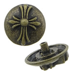 Zinc Alloy Rivet, Flat Round, antique bronze color plated, with flower pattern, cadmium free 3mm Approx 2mm 