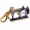 Llavero reloj, aleación de zinc, chapado en color bronce antiguo, libre de cadmio, 41x27mm, Vendido por UD