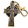Schlüsselbund Uhr, Zinklegierung, Kreuz, antike Bronzefarbe plattiert, frei von Kadmium, 46x31mm, verkauft von PC