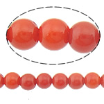Natürliche Korallen Perlen, rund, rot, Grade A Plus, 4mm, Bohrung:ca. 0.5mm, Länge:ca. 15 ZollInch, ca. 90PCs/Strang, verkauft von Strang