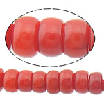 Natürliche Korallen Perlen, Rondell, rot, Grade A, 4x2mm, Bohrung:ca. 0.5mm, Länge:ca. 15.5 ZollInch, ca. 217PCs/Strang, verkauft von Strang