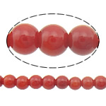 Natürliche Korallen Perlen, rund, rot, Klasse AA, 3mm, Bohrung:ca. 0.5mm, Länge:ca. 15 ZollInch, ca. 122PCs/Strang, verkauft von Strang
