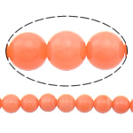 Natürliche Korallen Perlen, rund, rote Orange, Klasse AA, 5mm, Bohrung:ca. 0.5mm, Länge:ca. 15 ZollInch, ca. 76PCs/Strang, verkauft von Strang
