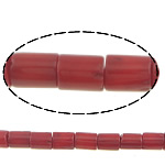 Natürliche Korallen Perlen, Zylinder, rot, Klasse AA, 7x3mm, Bohrung:ca. 0.5mm, Länge:ca. 16 ZollInch, ca. 79PCs/Strang, verkauft von Strang