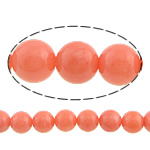 Natürliche Korallen Perlen, rund, rote Orange, Klasse AA, 7mm, Bohrung:ca. 0.5mm, Länge:ca. 15 ZollInch, ca. 54PCs/Strang, verkauft von Strang