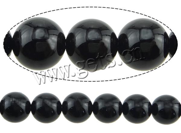 Natural Black Agate Beads, Round, more sizes for choice, Grade A, Hole:Approx 1-1.5mm, Length:Approx 15.5 Inch, Sold By Strand