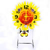 Tableau montre Décoration, plastique, avec alliage de zinc, fleur, Placage de couleur platine, Jaune, 190mm, Vendu par PC