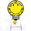 Table Watch Decoration, Plastic, with Zinc Alloy, Light Bulb, platinum color plated, yellow, 190mm 