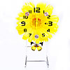 Table Watch Decoration, Plastic, with Zinc Alloy, Flower, platinum color plated, yellow, 190mm 