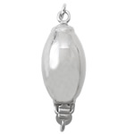 Sterling Silver Box Clasp, 925 Sterling Silver, Oval, plated, smooth & single-strand 