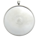 Stainless Steel Pendant Setting, 316 Stainless Steel, Flat Round, original color Approx Inner Approx 