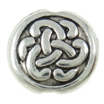 Zink Legierung keltischen Perlen, Zinklegierung, flache Runde, plattiert, dessiniert, keine, frei von Kadmium, 10mm, ca. 580PCs/kg, verkauft von kg