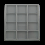 Plastic Bead Container, Rectangle, 12 cells 